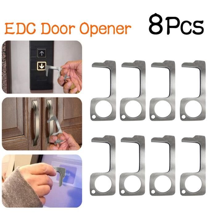 outil dascenseur de presse portable non tactile réutilisable porte-clés personnalisé garder les mains propres Ouvre-porte EDC en laiton dhygiène à la main 