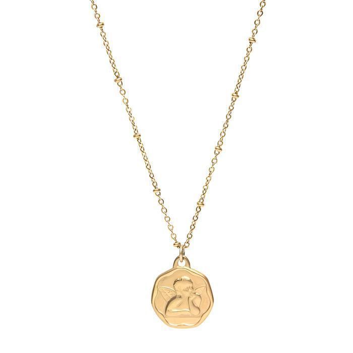 Chaine Et Pendentif Medaille Ange Penseur De Bapteme Or Jaune Gf 750 Achat Vente Sautoir Et Collier Sf Bijoux Chaine Et Pendent Mixte Bebe