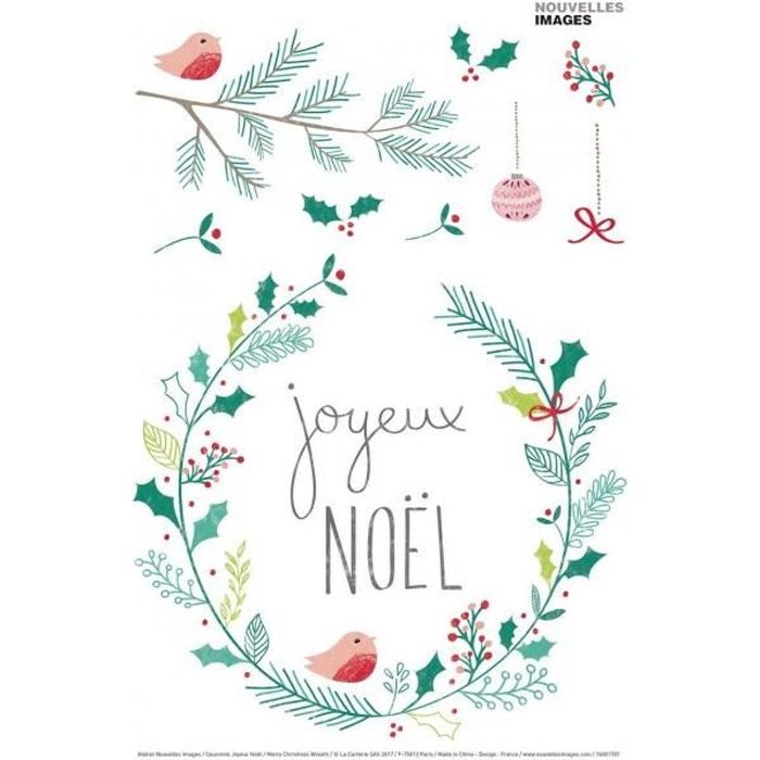 Sticker Fenetre Couronne Joyeux Noel Cdiscount Maison