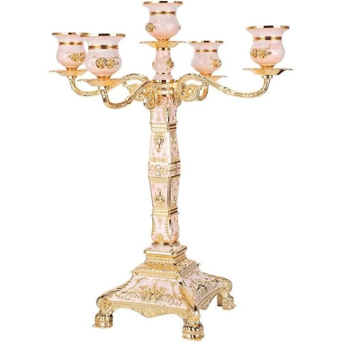 Bougeoir Vintage Rétro En Alliage De Zinc - Porte-Chandelier Ornement Brassé Pour Décoration Intérieure