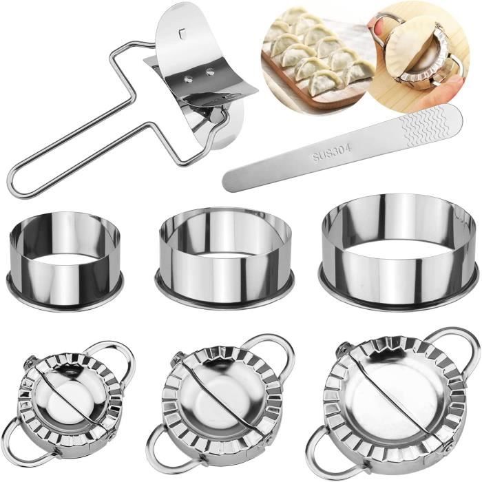 Nsiwem - Kit 6 Pièces Moule à Raviolis En Acier Inox 304 - Machine à Boulettes, Dumplings - Ustensiles Cuisine - 6