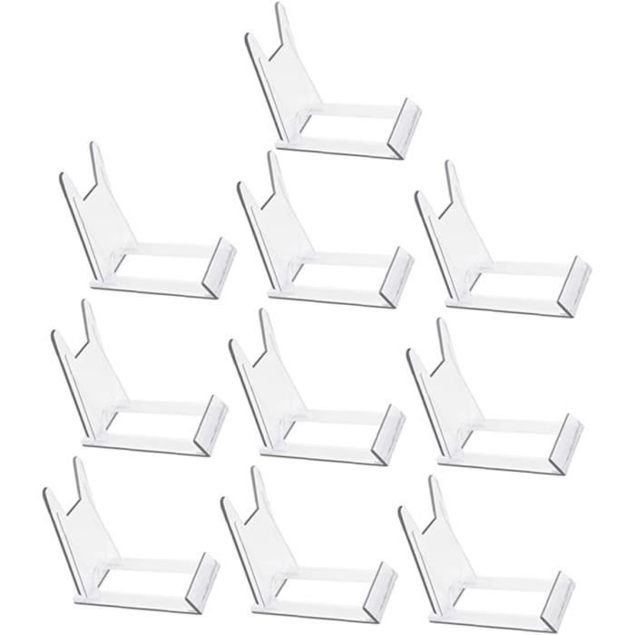 20 Supports De Présentation Acrylique Réglables - Transparents, Amovibles - Pour Assiettes, Photos, Cartes - 5x5.5x6.5 Cm - 8