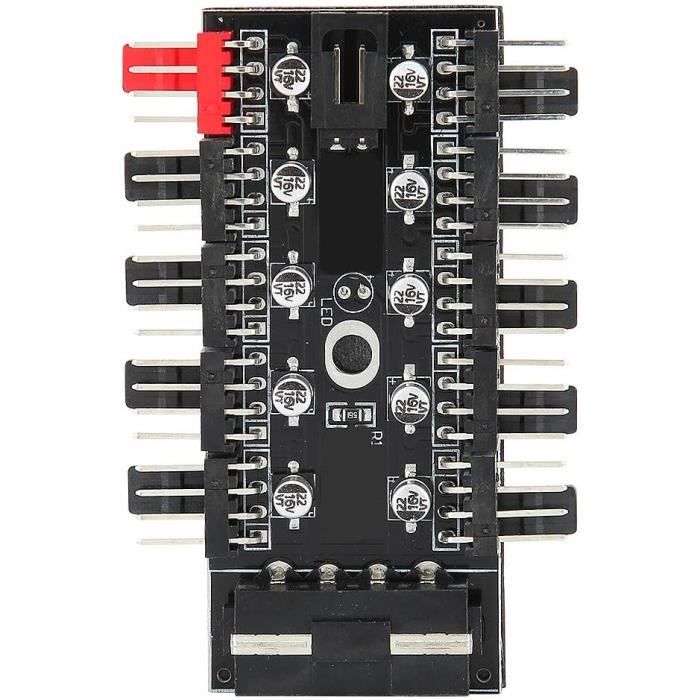 Hub Ventilateur PC DollaTek 5V - 10 Ports RGB 3 Broches Avec Câble Extension Pour LED