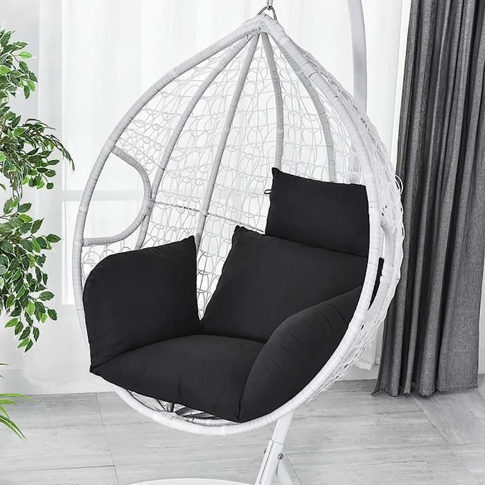Fauteuil Suspendu Pliable En Rotin Synthétique Avec Coussins Doux - Pour Intérieur Et Extérieur, Supporte Jusqu'à 150 Kg - 5