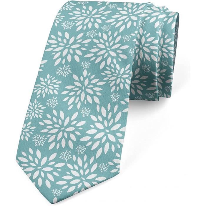 Cravate Fine Homme HOULIFE - Motif Fleuri, 6cm De Large - Coton - Pour Mariage, Fête, Quotidien