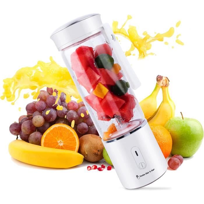 Mini Blender Smoothie, 450Ml Mini Mixeur Smoothie Avec 6 Lames, Mixeur Blender Portable