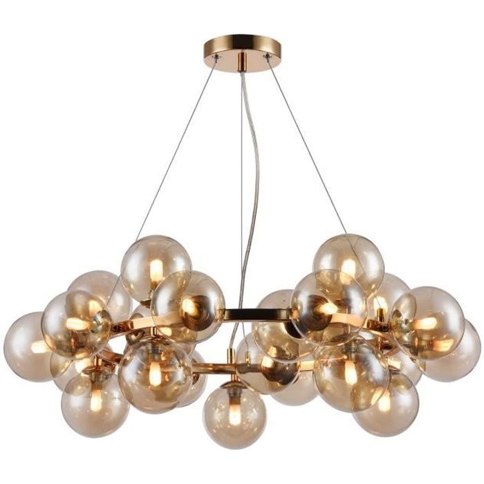 Suspension - Maytoni - Luminaire moderne - Métal or - Verre - 25 ampoules G9