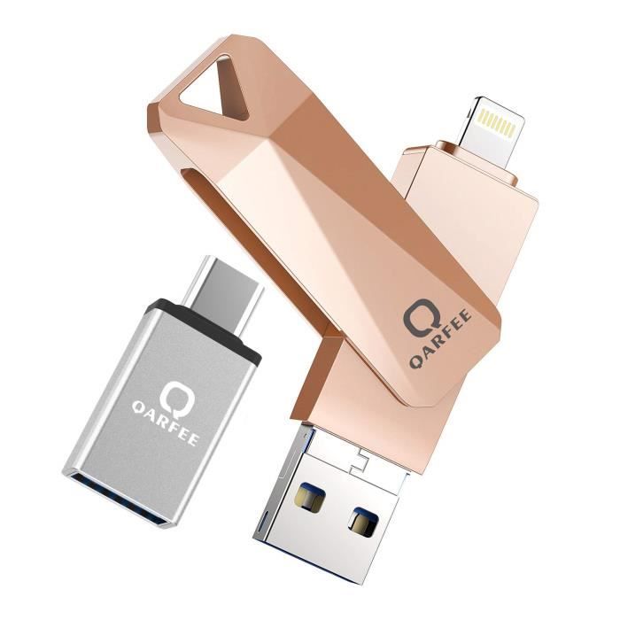 Clé USB 3.0 512 Go Compatible pour iPhone Flash Drive avec Connecteur  Extension de Stockage Mémoire Stick pour iOS OTG Andriod Or - Cdiscount  Informatique