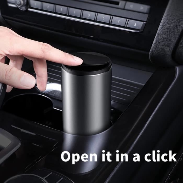 Seau à poubelle de voiture créatif Mini boîte de rangement de voiture double couvercle 2 pièces 