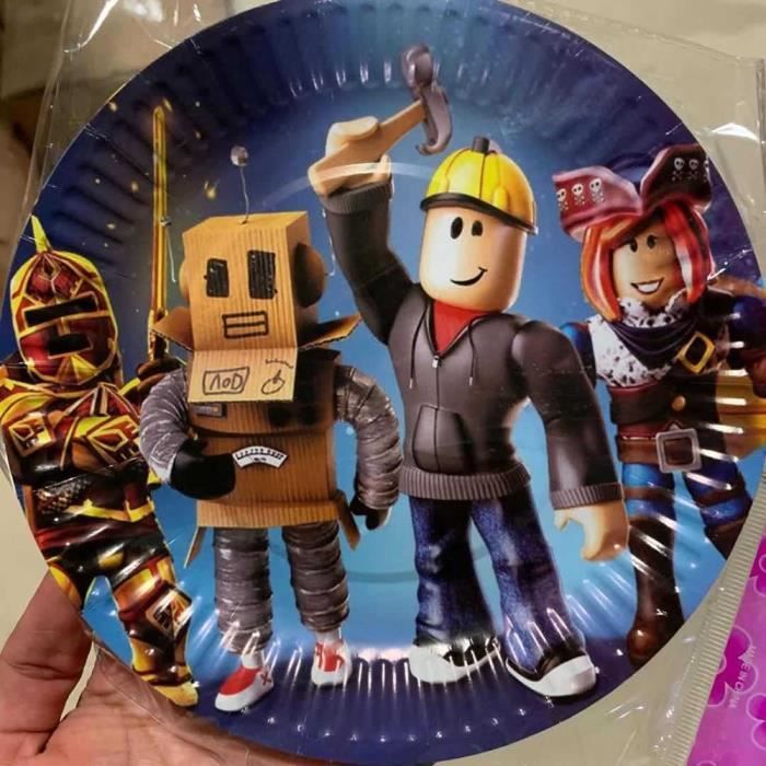 Paper Plate 10pcs Roblox Decoration Theme Robot Anniversaire Ensemble De Vaisselle Assiette En Papier Tasse Paille Fournitur Cdiscount Maison