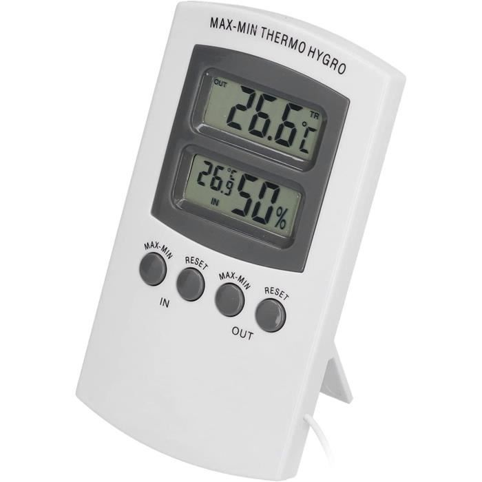 Contrôleur d'humidité de la température, commutateur ℃ et, écran LCD,  enregistrements Min et Max, pour entrepôt, maison, bureau, - Cdiscount
