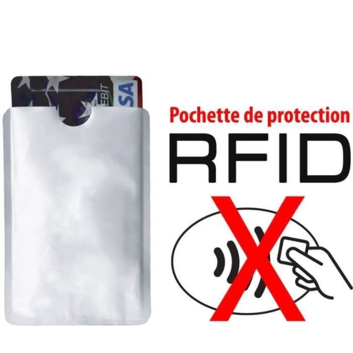 Etui anti piratage RFID NFC protection Carte bleue bancaire sans contact Blanc Cdiscount Bagagerie Maroquinerie