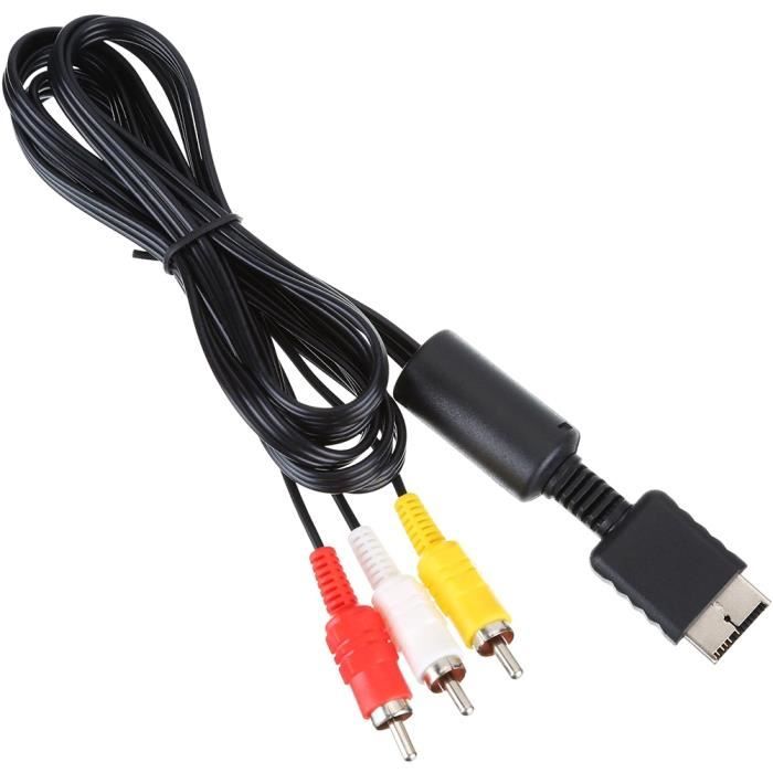 Câble AV Audio Vidéo HDMI vers 3-RCA pour Console PS2 PS3 - Noir - Connecteurs plaqués or - 1.8m