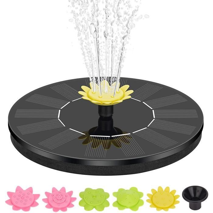 Fontaine Solaire Extérieure De Jardin 1.4W - Fontaine Bain D'Oiseaux Avec 7 Buses Pour Bassin & Étang