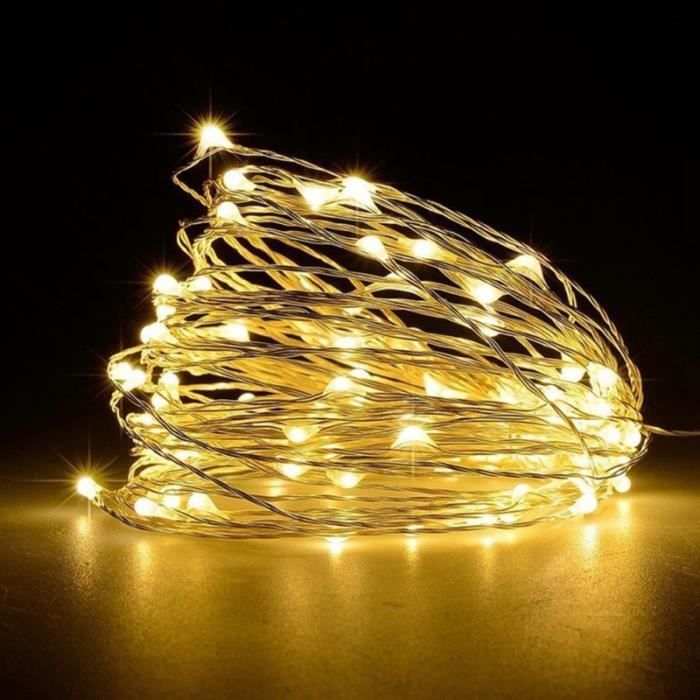 1m 10leds lumière chaude Guirlande lumineuse LED féerique en fil