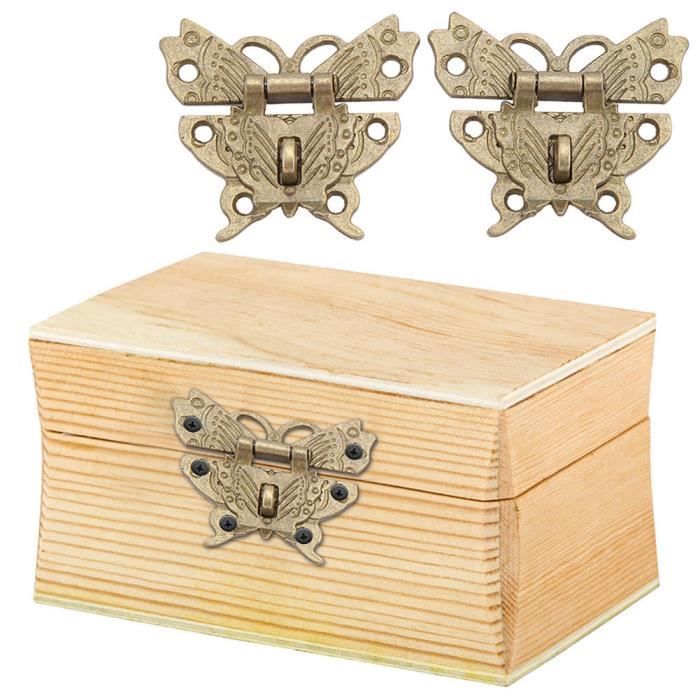 Serrure Antique Pour Boîte à Bijoux En Bois - Fermoir Décoratif à Boucle - Alliage Avec Vis - 5,1 X 4,3 Cm