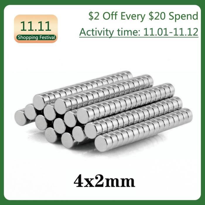 Aimant Néodyme N52 Disque 1" X 1/2" - Super Puissant, Terre Rare, Revêtement Nickel