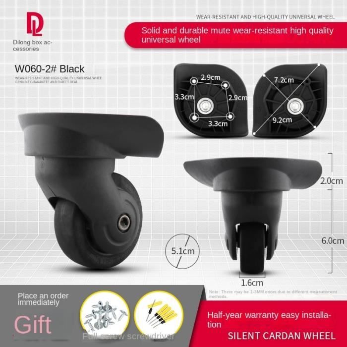 Noirs - Roulettes De Remplacement En Caoutchouc Pour Valises, Pour Réparation De Valises