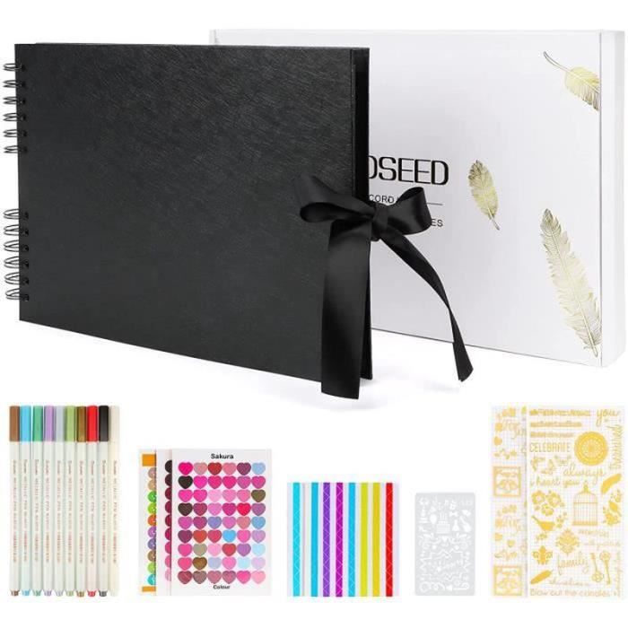 Album Photo Scrapbooking 80 Album Photo Vierge Noire Papier Livre Album