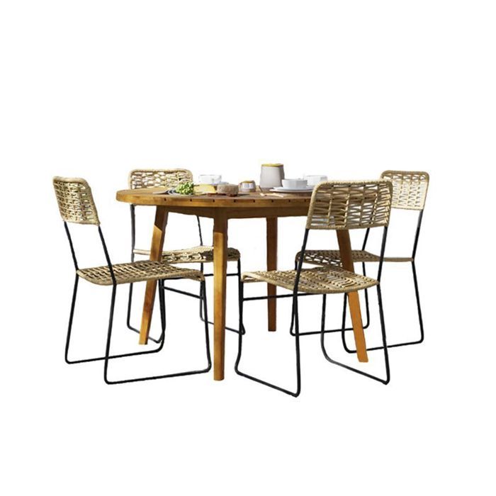 Ensemble table VERONE en bois d'acacia FSC et 4 chaises de jardin - BEAU RIVAGE - collection BEAU RIVAGE®