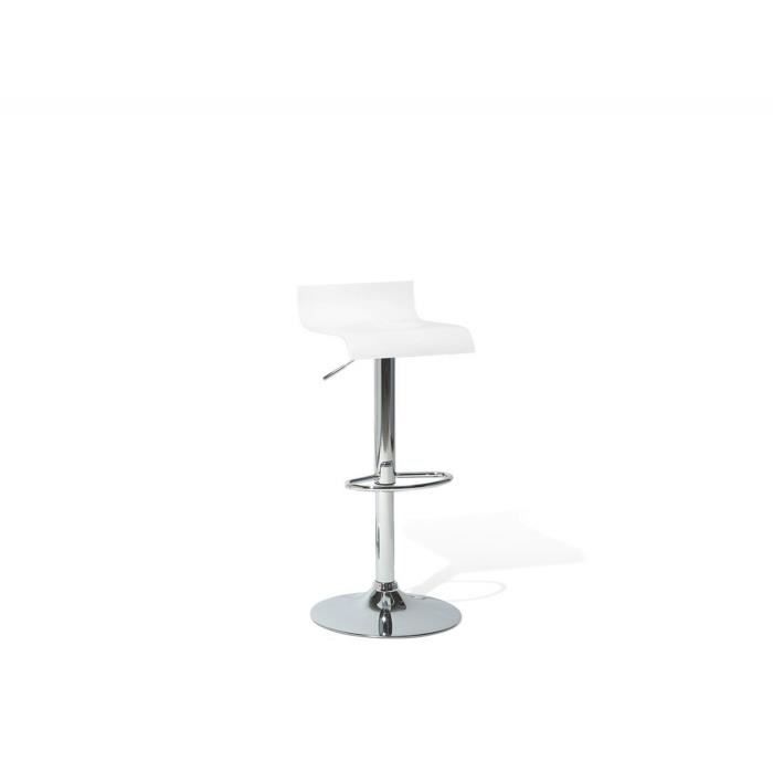 Chaise de bar blanche VALENCIA - BELIANI - Réglable en hauteur - Contemporain - Design - Intérieur
