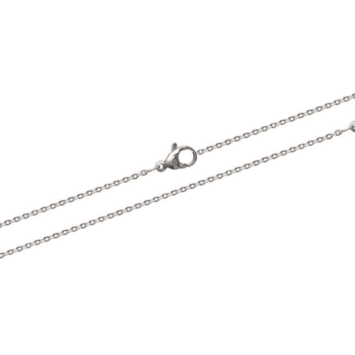 Chaîne de cou - BIJOUXIA - Maille Forçat - 45 cm - Acier Inoxydable - Argenté