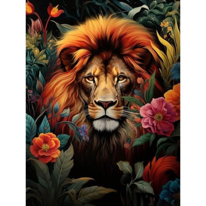 Peinture Au Diamant - Diamond Painting - Tigre - 30x40cm - Kit Complet Pour Adultes - DIY Facile - Maison