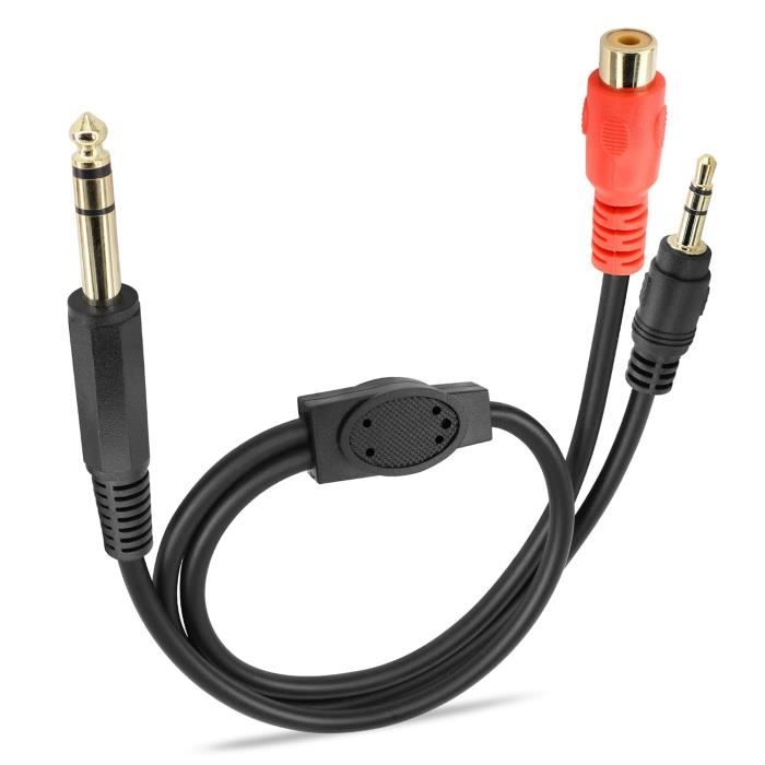 Adaptateur Subwoofer RCA Mâle - 2x RCA Femelles Noir | Leroy Merlin