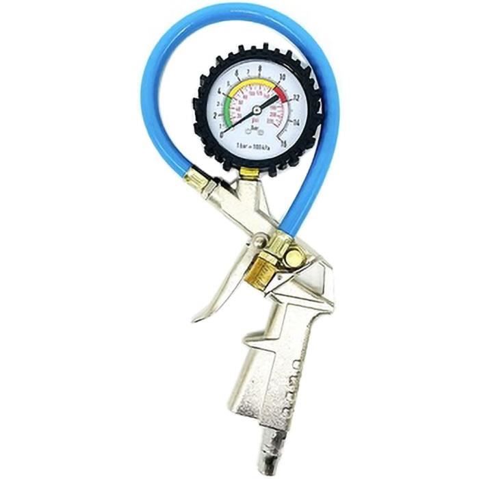 Manomètre Pression Pneus 220 PSI - Pistolet Gonflage Avec Accessoires Pour Voiture/Vélo