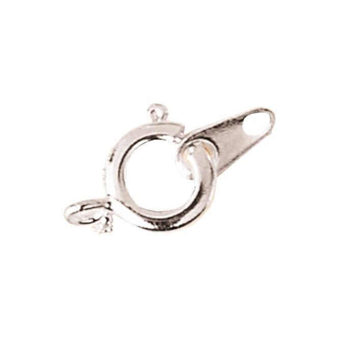 Beebeecraft 1 boîte de 10 fermoirs à ressort plaqués argent sterling 925 avec 2 trous pour la fabrication de bijoux