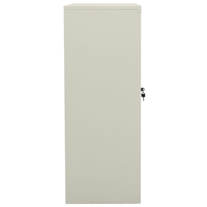 armoire de bureau gris clair 90x40x105 cm acier - cuque - lisa-boutique - 2 portes - 2 étagères réglables