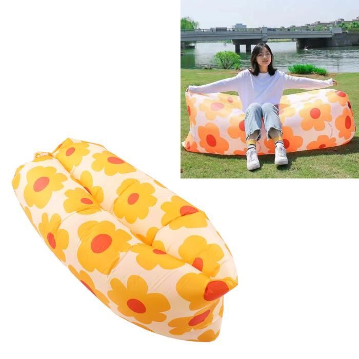 Outsunny Canapé Gonflable Pour 2 Personnes - Canapé D'Air Extérieur Noir Et Gris 138 X 87 X 71 Cm, Confortable Et Portable