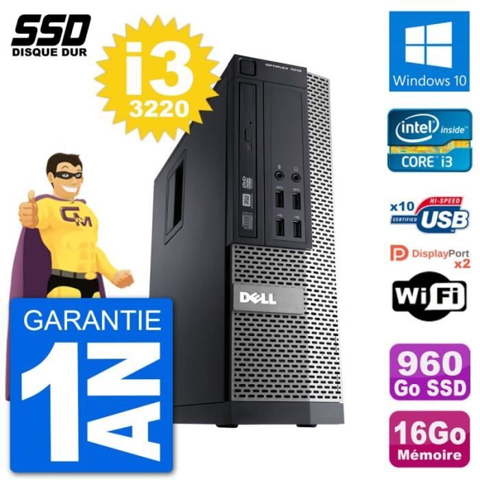 PC Dell OptiPlex 7010 SFF Intel Core i3-3220 RAM 16Go SSD 960Go