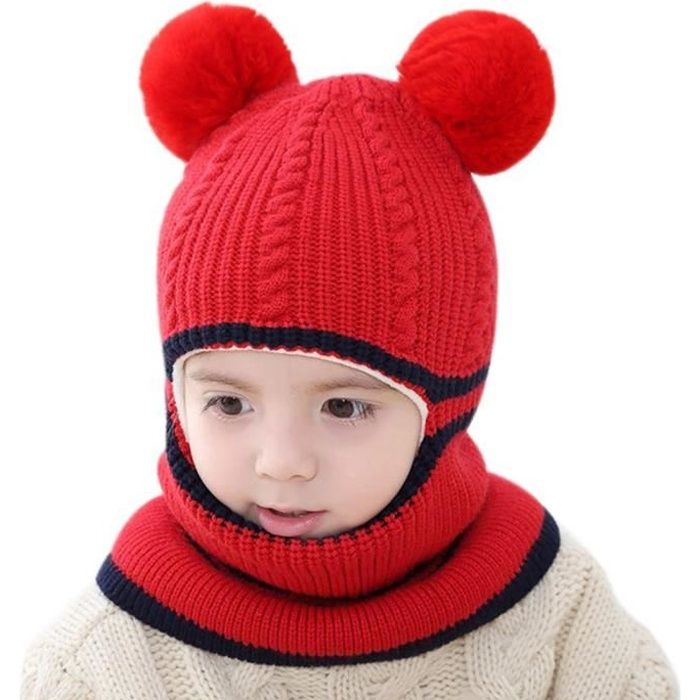 Garçon Filles D'enfant Chapeau Écharpe Hiver,Tricoté Beanie Hiver Echarpe  et Bonnet Enfants Hiver Ch