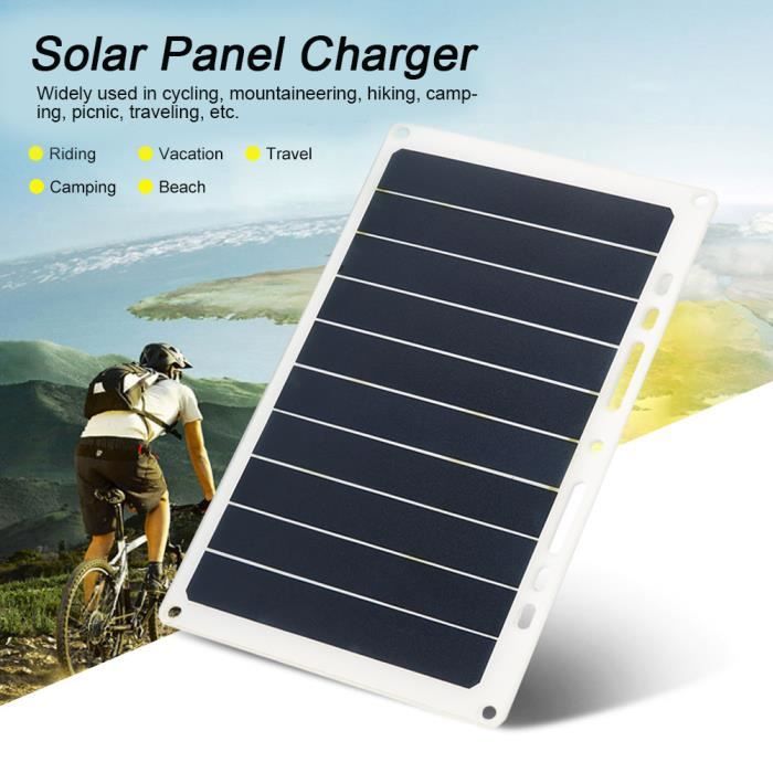Chargeur Solaire Portable 10W IP64 Étanché - Panneau Solaire USB 5V Pour Camping, Randonnée, Plage Et Voyages