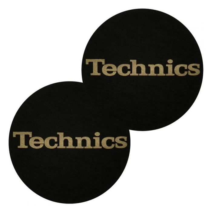 Feutrines Slipmats Technics Gold On Black Cdiscount TV Son Photo