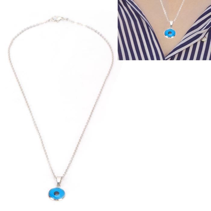 Meilleurs prix pour Collier Pendentif - DUOKON - Yeux Dinde Mauvais Œil - Bleu Ciel - Bijou Élégant - Cadeau Décoratif