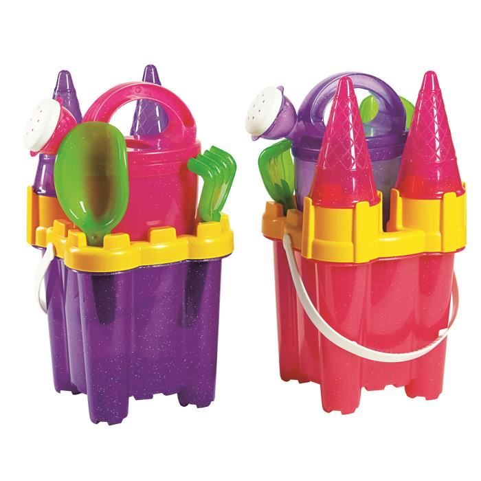 Seau Garni Chateau Fort 16 Cm Avec Accessoires De Sable - Jeu