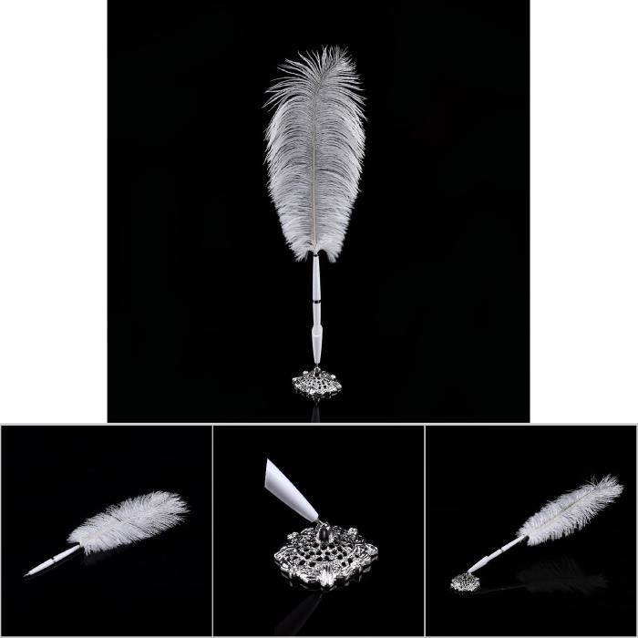 Stylo De Mariage Argenté Avec Support | Pour Livre D'Or & Cérémonie | Élégant & Pratique