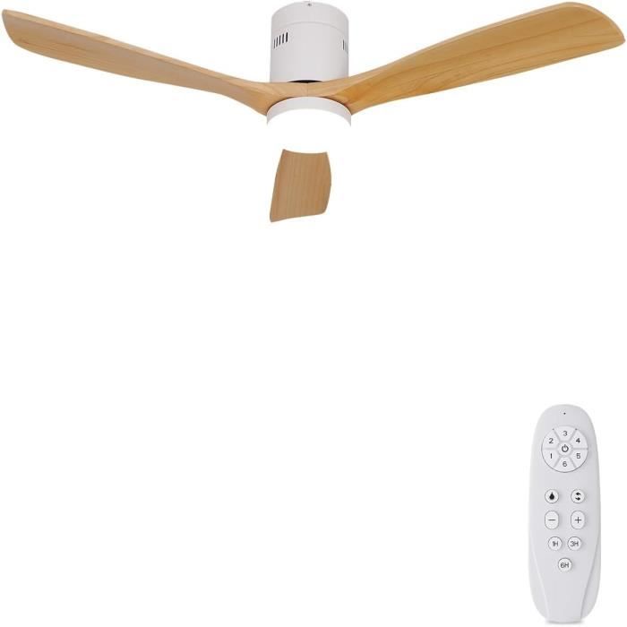 AUTODAY Ventilateur Plafond Bois avec Lumière LED 24W - Generic