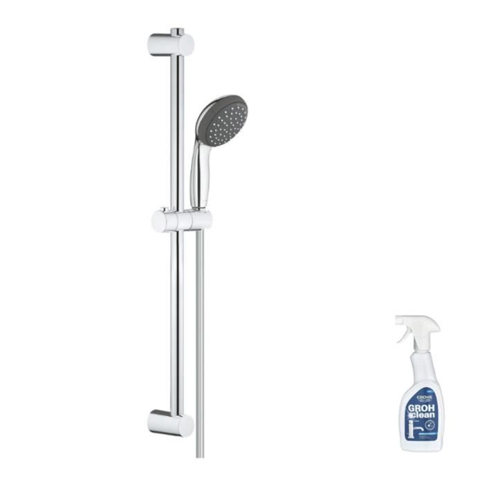 Grohe Pommeau de douche Quickfix Vitalio Start 110 2 jets avec barre + nettoyant GrohClean