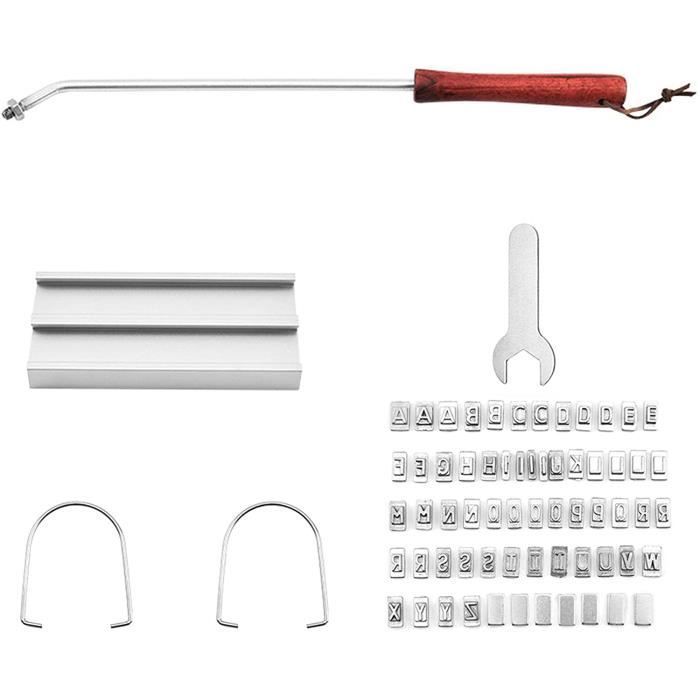 Fer à Marquer Barbecue Premium - 55 Lettres Interchangeables, Poignée En Bois Résistante à La Chaleur, Idéal Pour Steaks, Burgers, Poulet Et Viandes