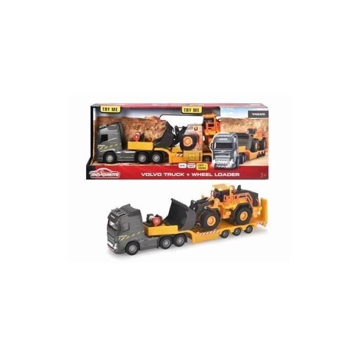 Majorette - Camion transporteur + Chargeur Volvo - 35cm - Sons et Lumières - Dés 3 ans
