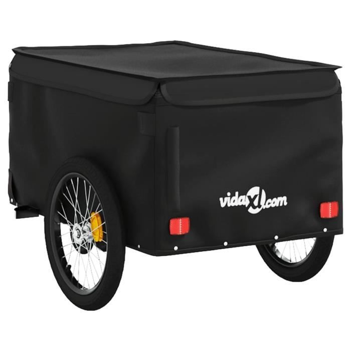 Remorque Vélo Fer – 122 X 53 X 31 Cm – Charge 30 Kg – Drapeau Sécurité – Loisirs Et Courses