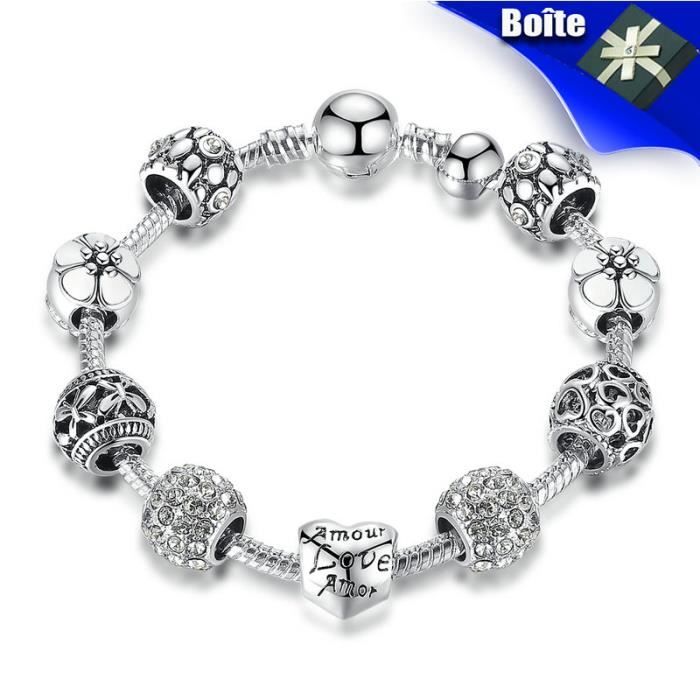 Croix rouge sur clair Zircon Cristal Argent Sterling 925 Européen Euro Bead Charm
