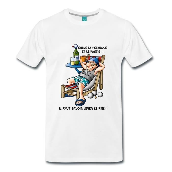 Entre La Petanque Et Le Pastis Humour T Shirt Premium Homme De Spreadshirt Cdiscount Sport