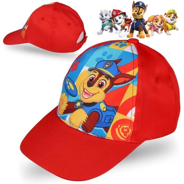 Casquette Enfant Pat'Patrouille (Paw Patrol) - Réglable Par Scratch - Taille 53 Cm - Rouge Et Bleu - Marque Cerdá