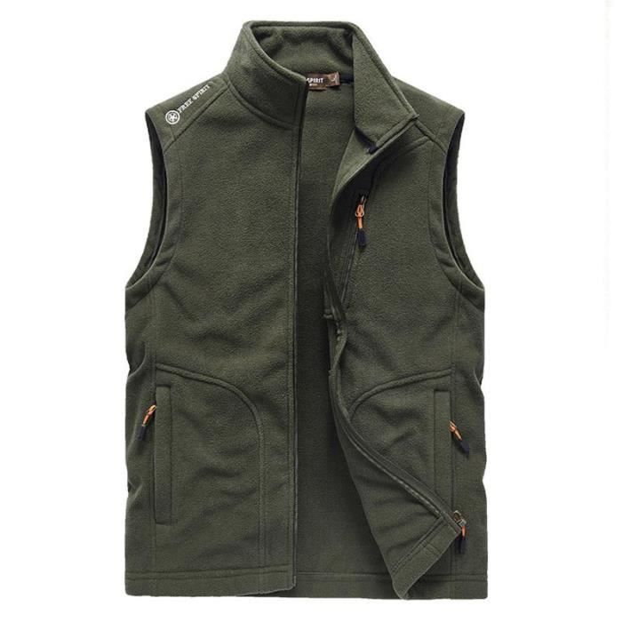 Gilet Polaire Homme Sans Manches Noir Chaud - Veste Sport Légère Doublée Grande Taille, Idéal Automne Hiver Ski Randonnée