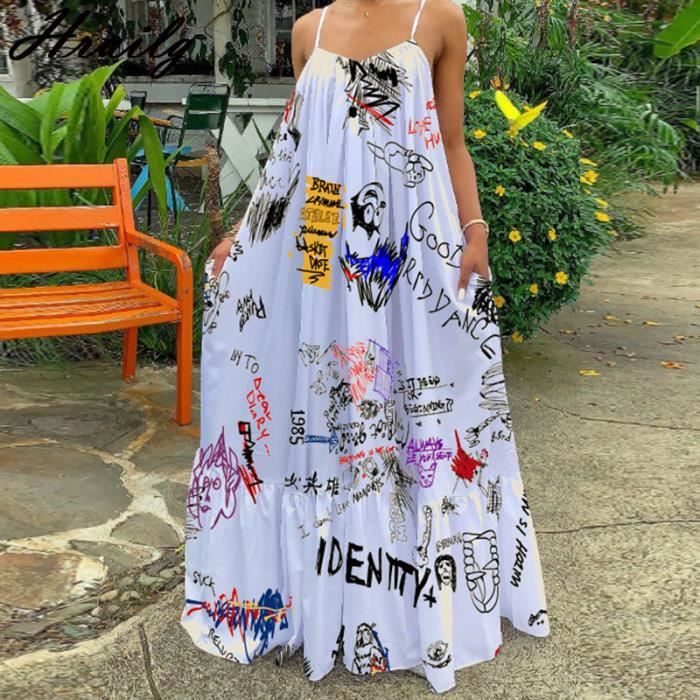 Robe D'été Femme Eye Candy - Taille M | Imprimée Blanche | Mi-longueur | Occasion Très Bon état
