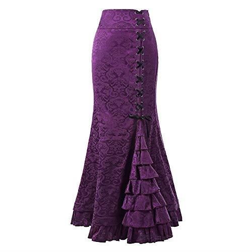 Jupe Longue Sirene Gothique Victorienne Vintage pour Femme Jupe en Queue de Poisson Sirene Jupe Longue Violet fonce Violet fonce Cdiscount Pret a Porter